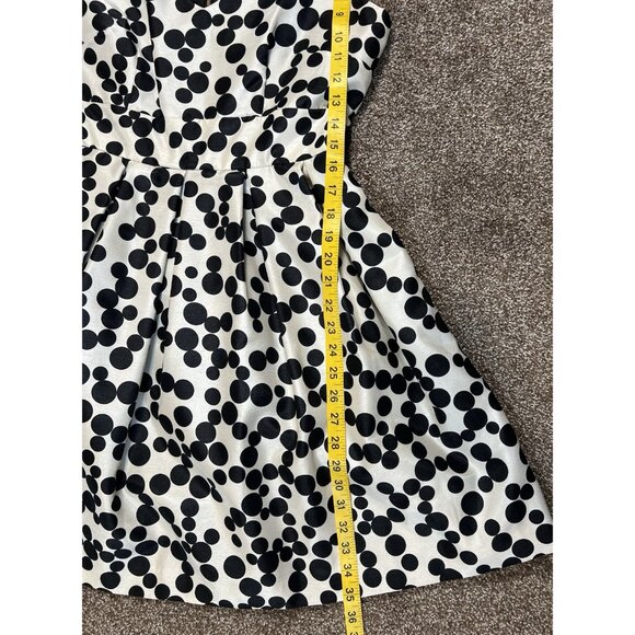 Taylor Women’s Dress Polka Dots size 6 Black/ White V Neck Pockets Sleeveless - Picture 9 of 12